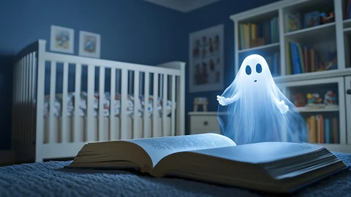 Ghostly Figure and Open Book