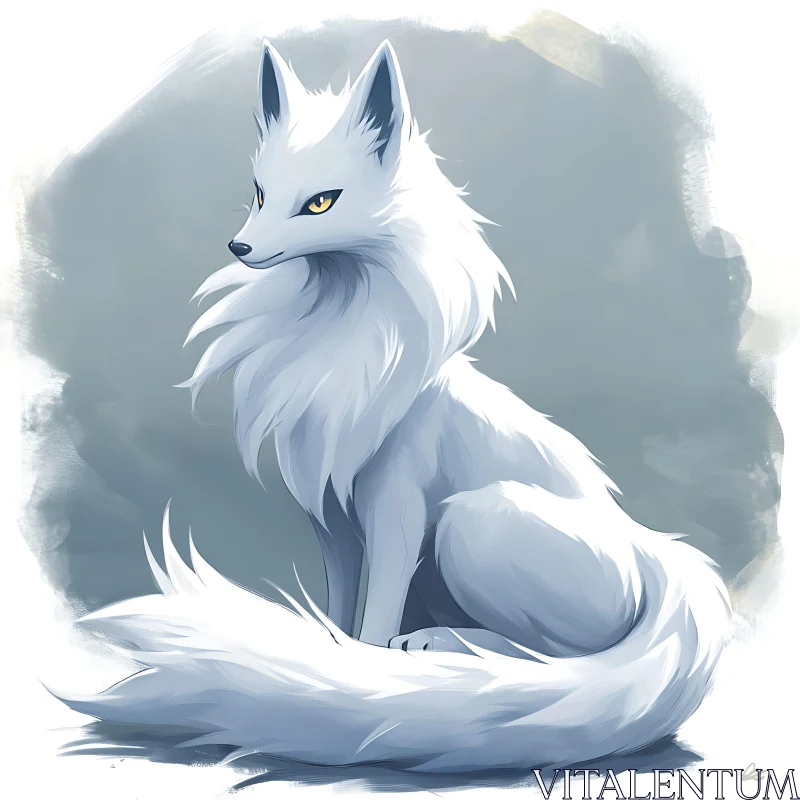 Arctic Fox Digital Art AI Image