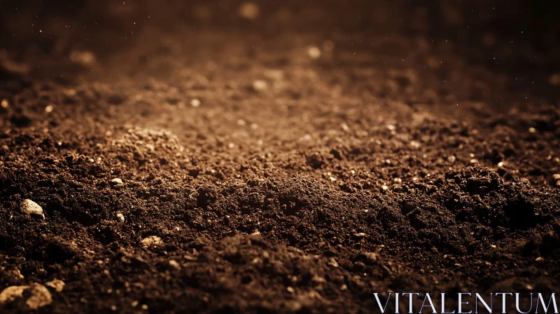 Rich Soil Texture: A Ground Level View AI Image