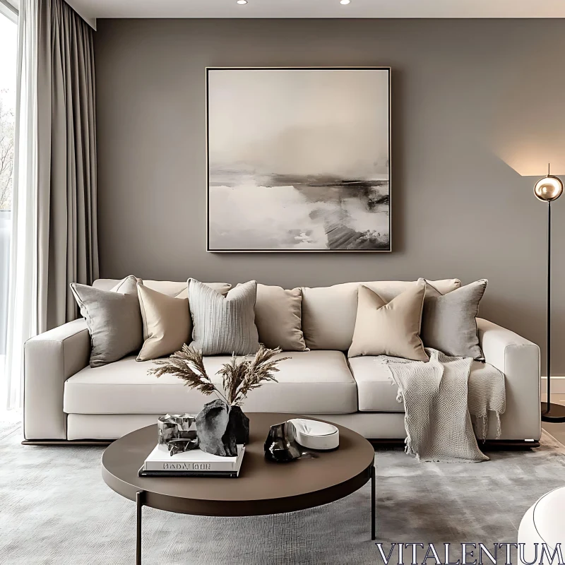 Modern Interior Design with Neutral Palette AI Image