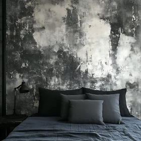 Modern Bedroom Interior with Textured Backdrop