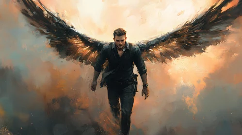 Man with Wings Illustration