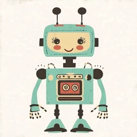 Vintage Style Robot Art Print