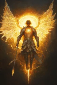 Winged Warrior of Light Illustration