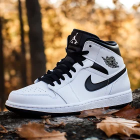 White and Black Air Jordan Shoes