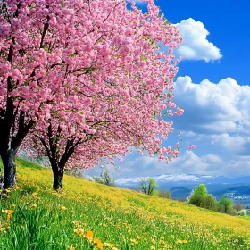 Spring Cherry Blossom Landscape