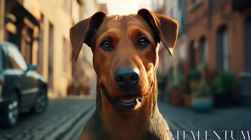 Amber-toned Street Dog - A Study in Sumatraism AI Image