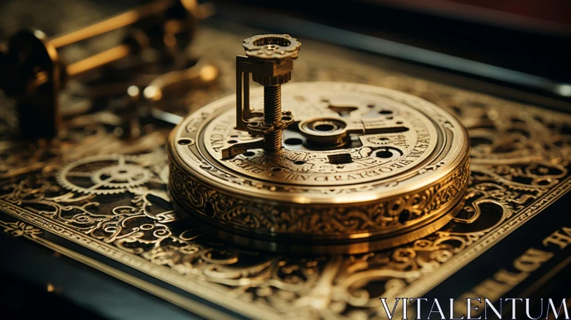 Antique Gold Clock: A Testament to Historical Precision AI Image