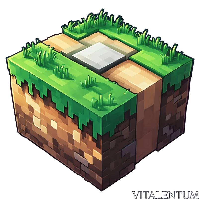 AI ART Minecraft Inspired Block Illustration