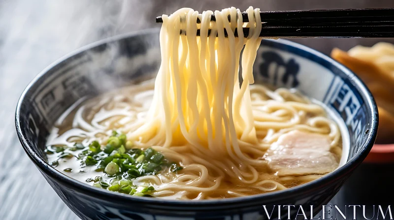 AI ART Hot Ramen with Chopsticks