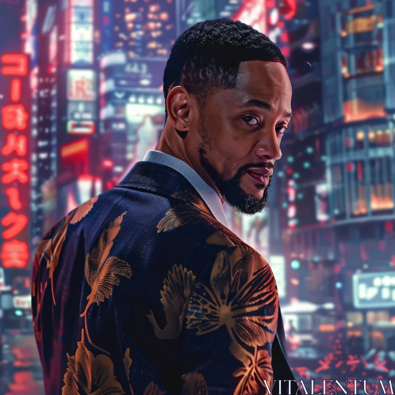 AI ART Will Smith in an Urban Night Setting