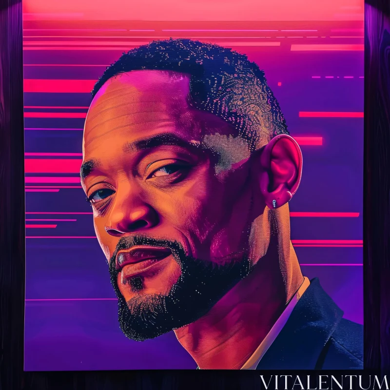 Striking Digital Artwork of Will Smith AI Image