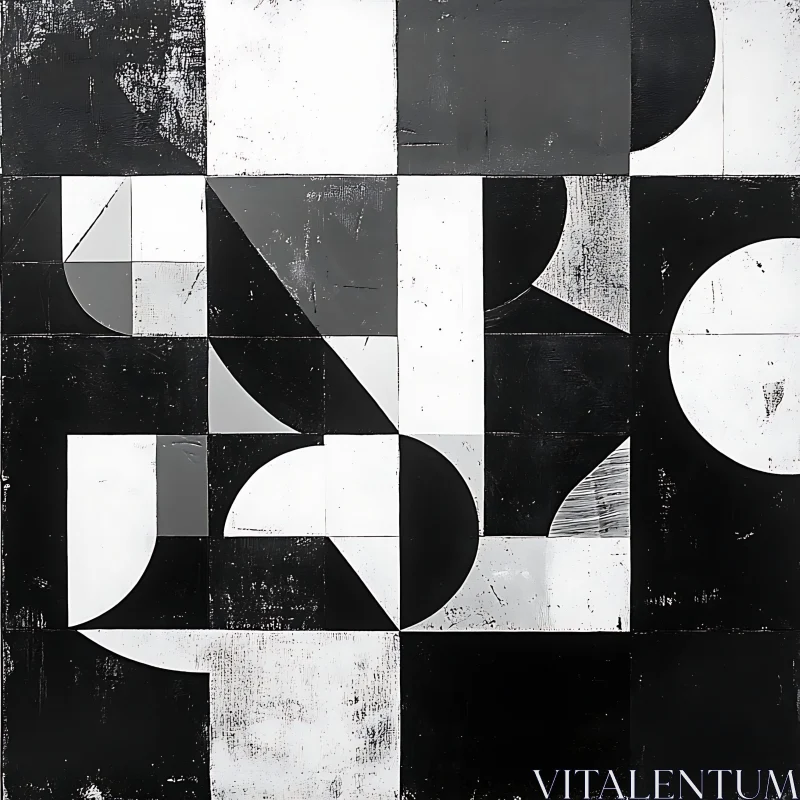 AI ART Abstract Geometric Art in Black and White