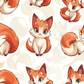 Adorable Fox Character Seamless Texture