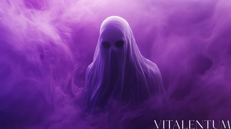 Mystic Figure in Lavender Haze AI Image