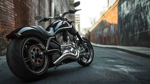 Motorcycle in Cityscape