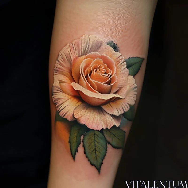 Detailed Rose Tattoo Art AI Image