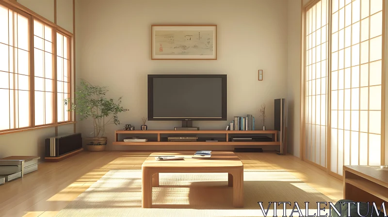 Zen Inspired Living Space AI Image