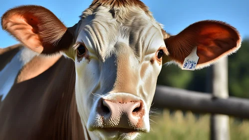 Close-Up of a Dairy Cow Face