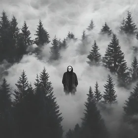 Hooded Figure in the Forest of Secrets