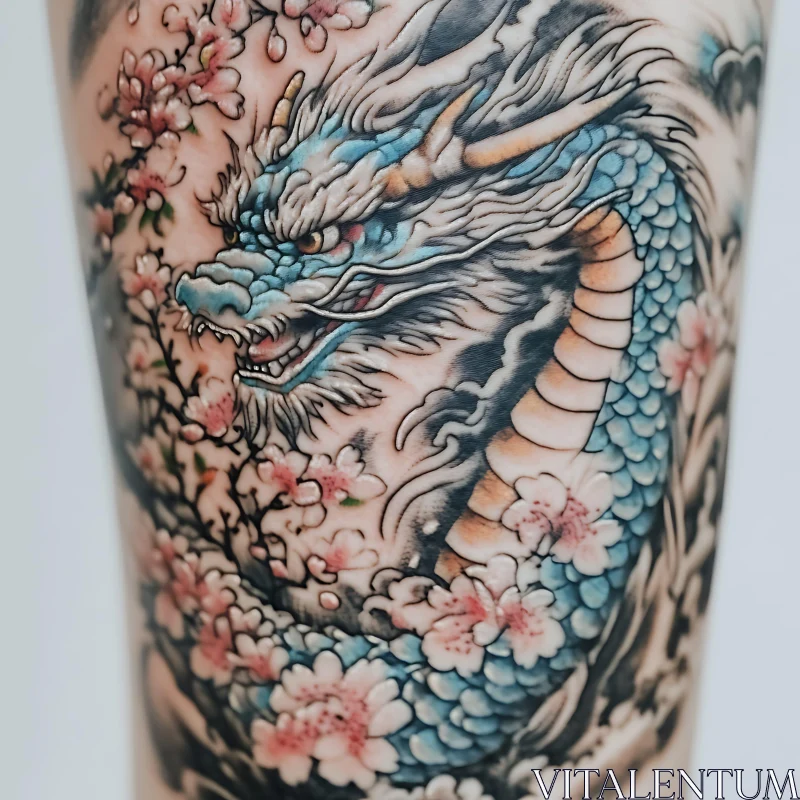 Japanese Dragon Tattoo Design AI Image