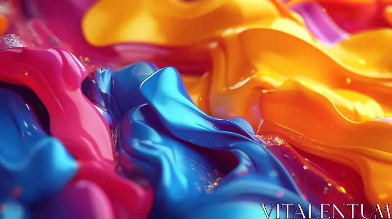 Fluid Paint Abstract Colourful Background AI Image