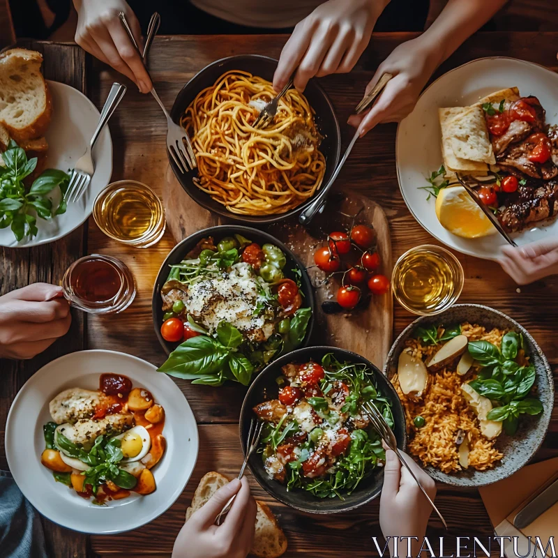 Delicious Italian Food Sharing AI Image