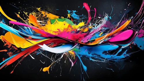 Vibrant Color Burst Abstract Painting