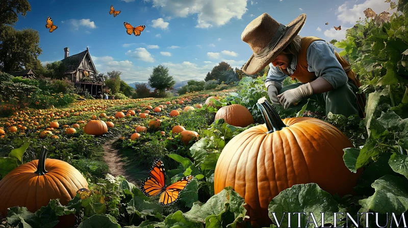 AI ART Farmer's Bounty: A Pumpkin Patch Dream