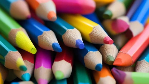 Vibrant Colored Pencils Still Life