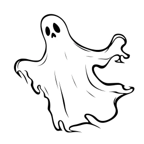 Simple Ghost Outline for Spooky Designs