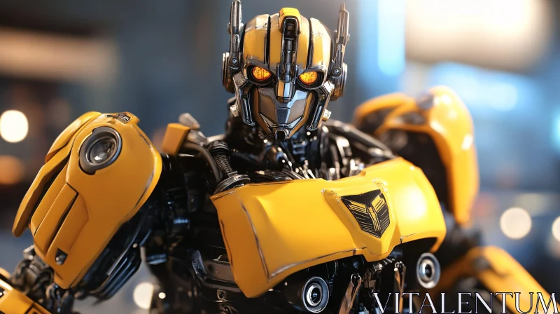 AI ART Mechanical Marvel: Yellow Robot Portrait