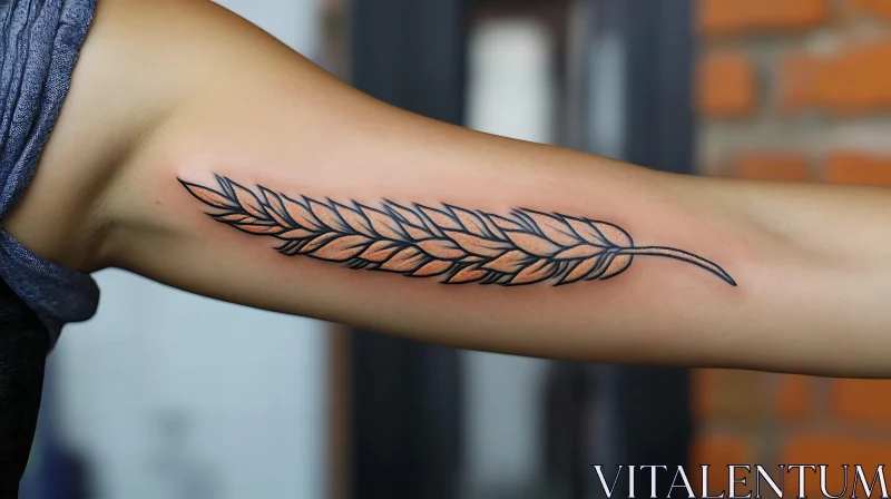 Wheat Stalk Tattoo Design AI Image