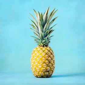 Vibrant Pineapple with Green Leaves