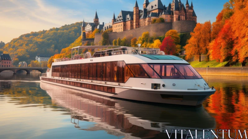 Cruising along a River with Foliage - Iconic Design and Lifelike Renderings AI Image