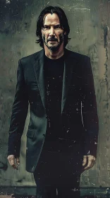 Intense Portrait of Keanu Reeves