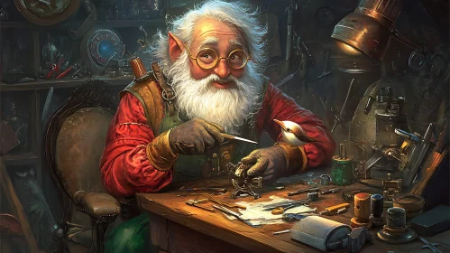 Elf Tinkering with Clockwork