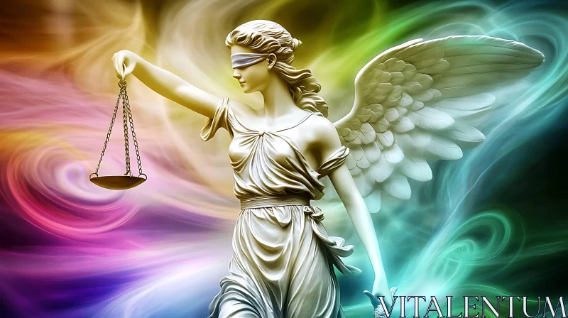 Lady Justice in Spectrum of Light AI Image