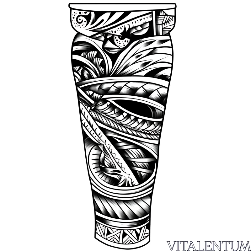 Geometric Tribal Leg Tattoo AI Image