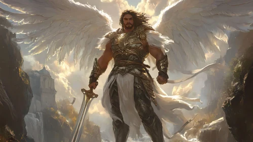 Winged Angel Holding a Sword