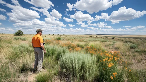 Man in a Flower Field