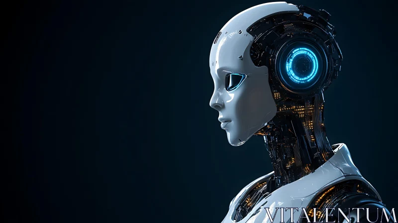 Sleek White Futuristic Cyborg AI Image