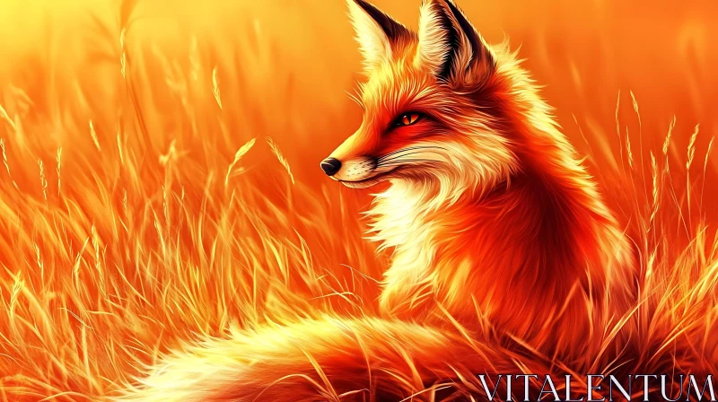 AI ART Resting Fox Portrait