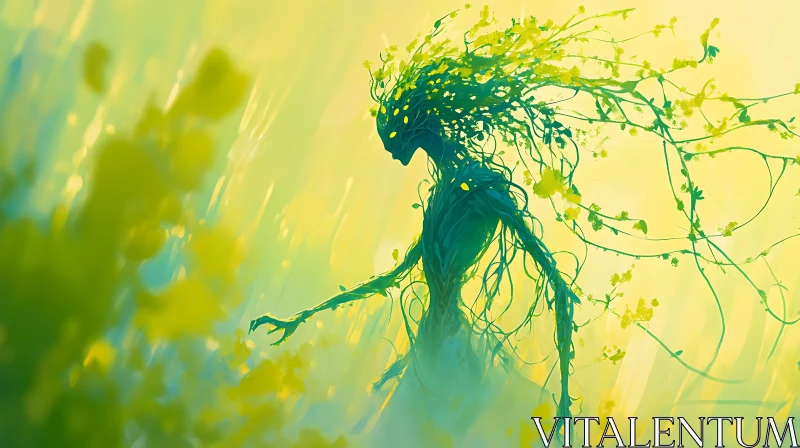 AI ART Abstract Nature Figure in Sunlight