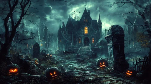 Halloween Night at the Gothic Mansion