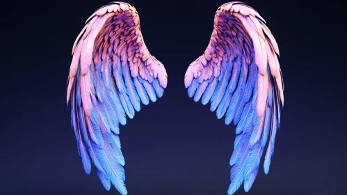 Gradient Feathered Wings Art