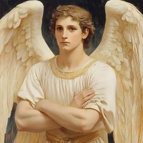 Serene Angel Figure with Ivory Wings