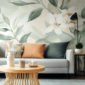 Cozy Interior with Floral Wallpaper