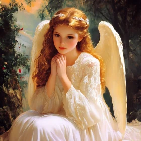Praying Angel with Golden Hair