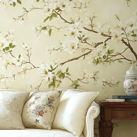 Floral Interior with Magnolia Blossoms